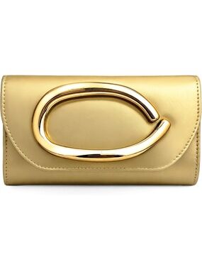 〽️ CLESIA Women's Gold PU Leather Clutch Purses Evening Crossbody Bags